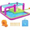 Méga Parc Aquatique Gonflable — Toboggan, Trampoline & Douche Intégrée