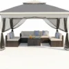 Pavillon Pliant 3×3 avec Moustiquaire – Abri Tout-Temps Fermé