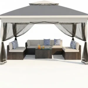Pavillon Pliant 3×3 avec Moustiquaire – Abri Tout-Temps Fermé