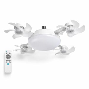 Ventilateur Plafond LED 4 Têtes – Se visse en 30 sec, sans électricien